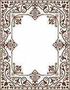 Filigree Floral Scroll Border Design Rug