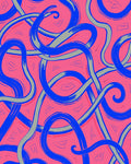Bold Blue Swirl Abstract Pattern Rug