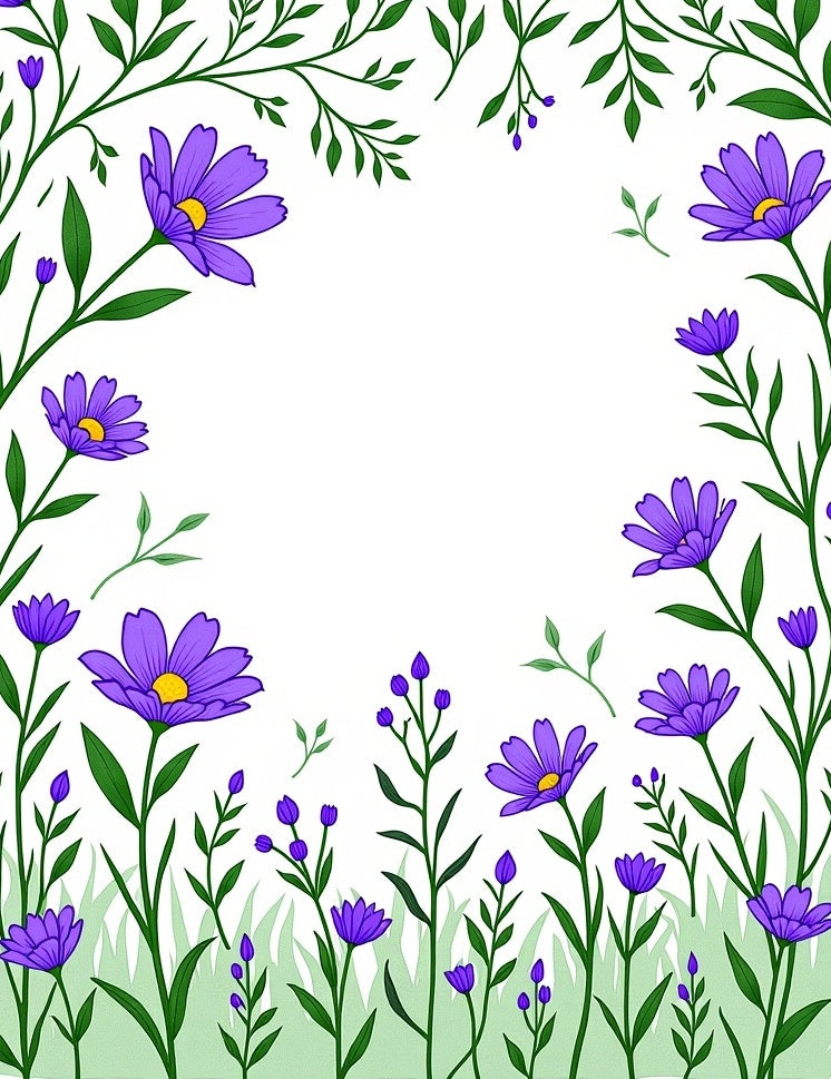Purple Floral Garden Delight Rug