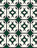 Art Deco Inspired Emerald And Black Pattern Rug