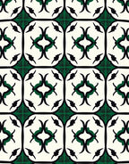 Art Deco Inspired Emerald And Black Pattern Rug