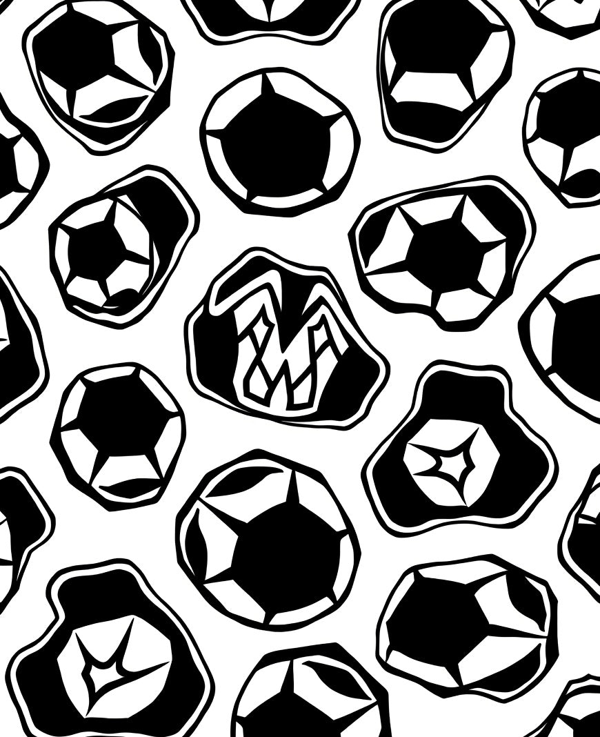 Abstract Black White Geometric Forms Rug