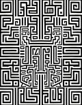 Bold Geometric Abstract Maze Pattern Rug