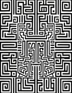Bold Geometric Abstract Maze Pattern Rug