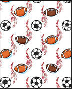 Sporty Ball And Stitch Pattern Rug