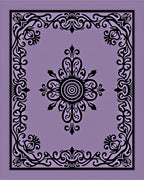 Elegant Black Floral Scrollwork Pattern Rug