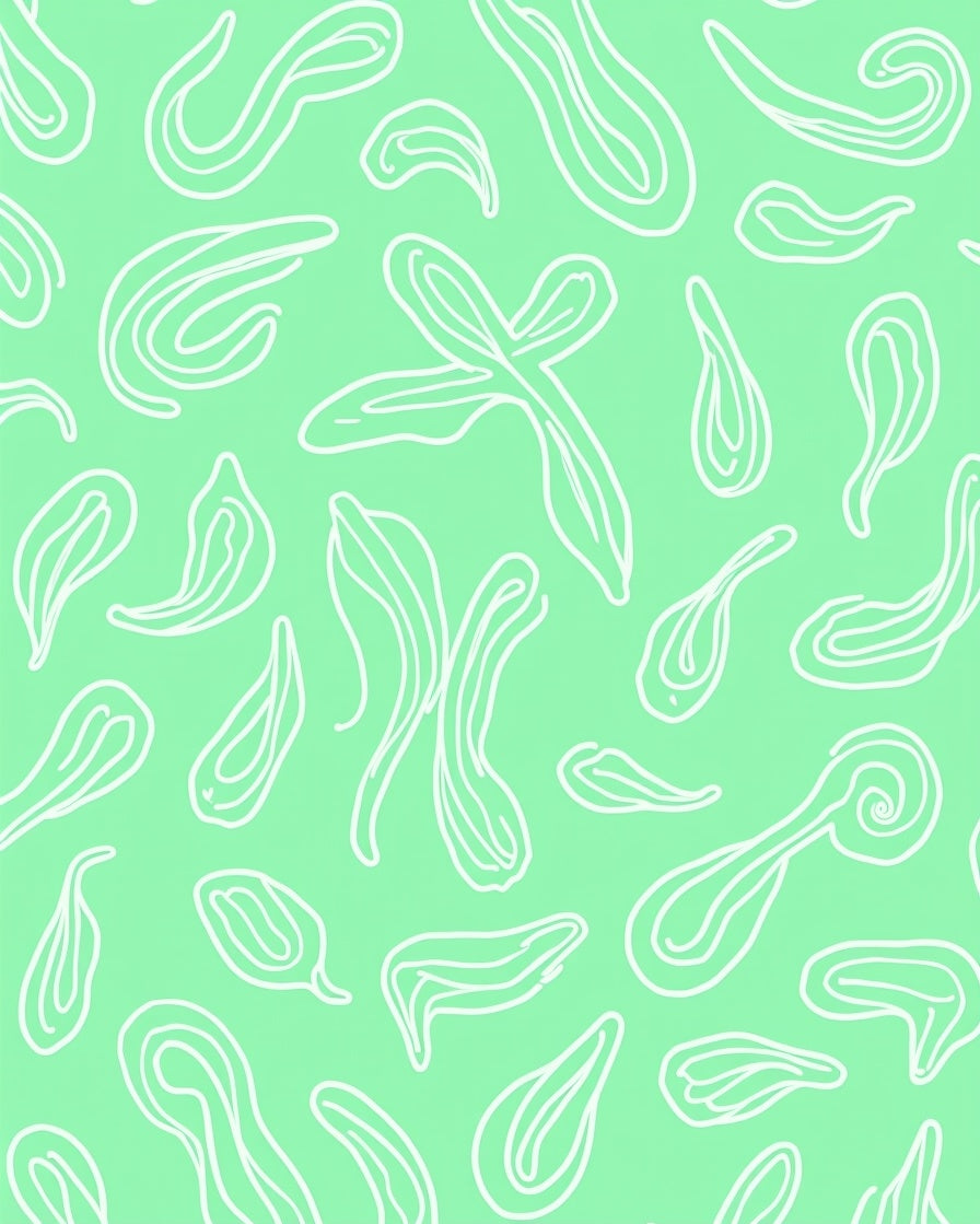 Abstract Swirly Leaf Pattern Rug