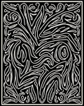 Abstract White Swirl Black Organic Rug