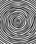 Black And White Concentric Swirl Rug