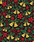 Holiday Bells Red Ribbon Firs Rug