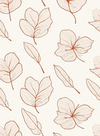 Botanical Line Art Organic Leaves Rug
