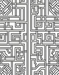 Abstract Geometric Maze Pattern Rug
