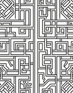 Abstract Geometric Maze Pattern Rug
