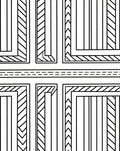 Geometric Striped Labyrinth Line Art Rug