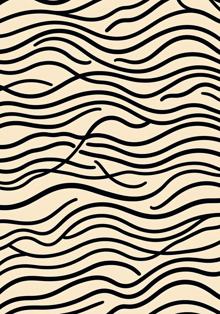 Bold Organic Wavy Lined Pattern Rug
