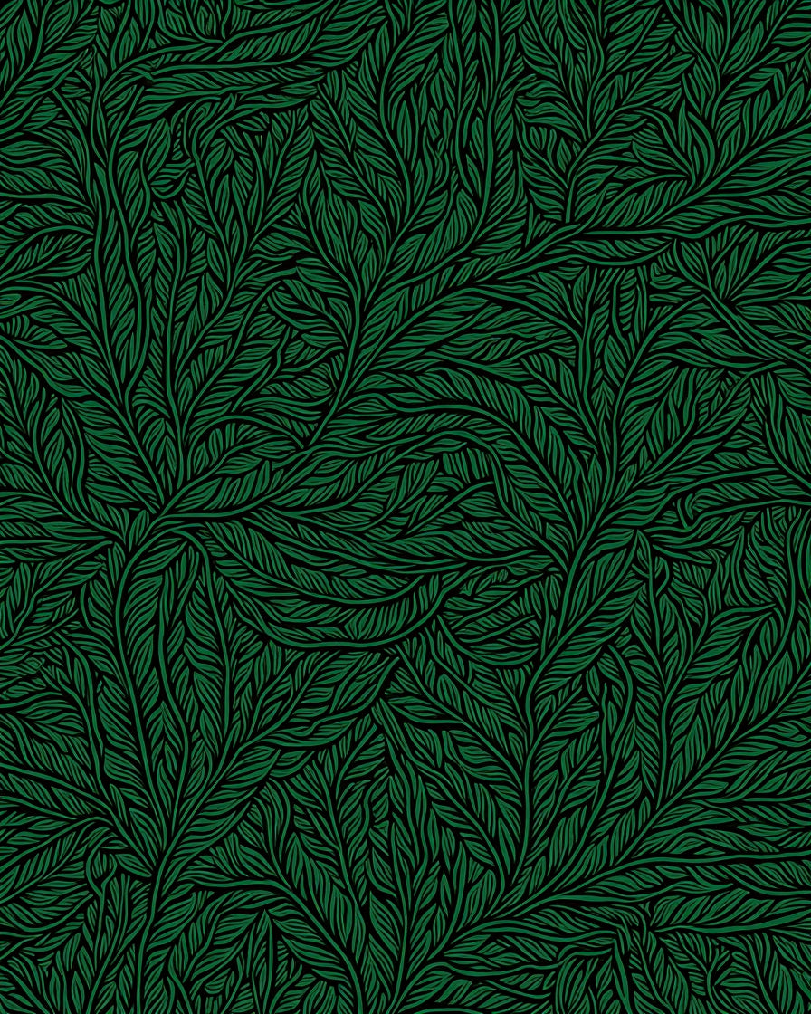 Deep Emerald Lush Foliage Organic Rug