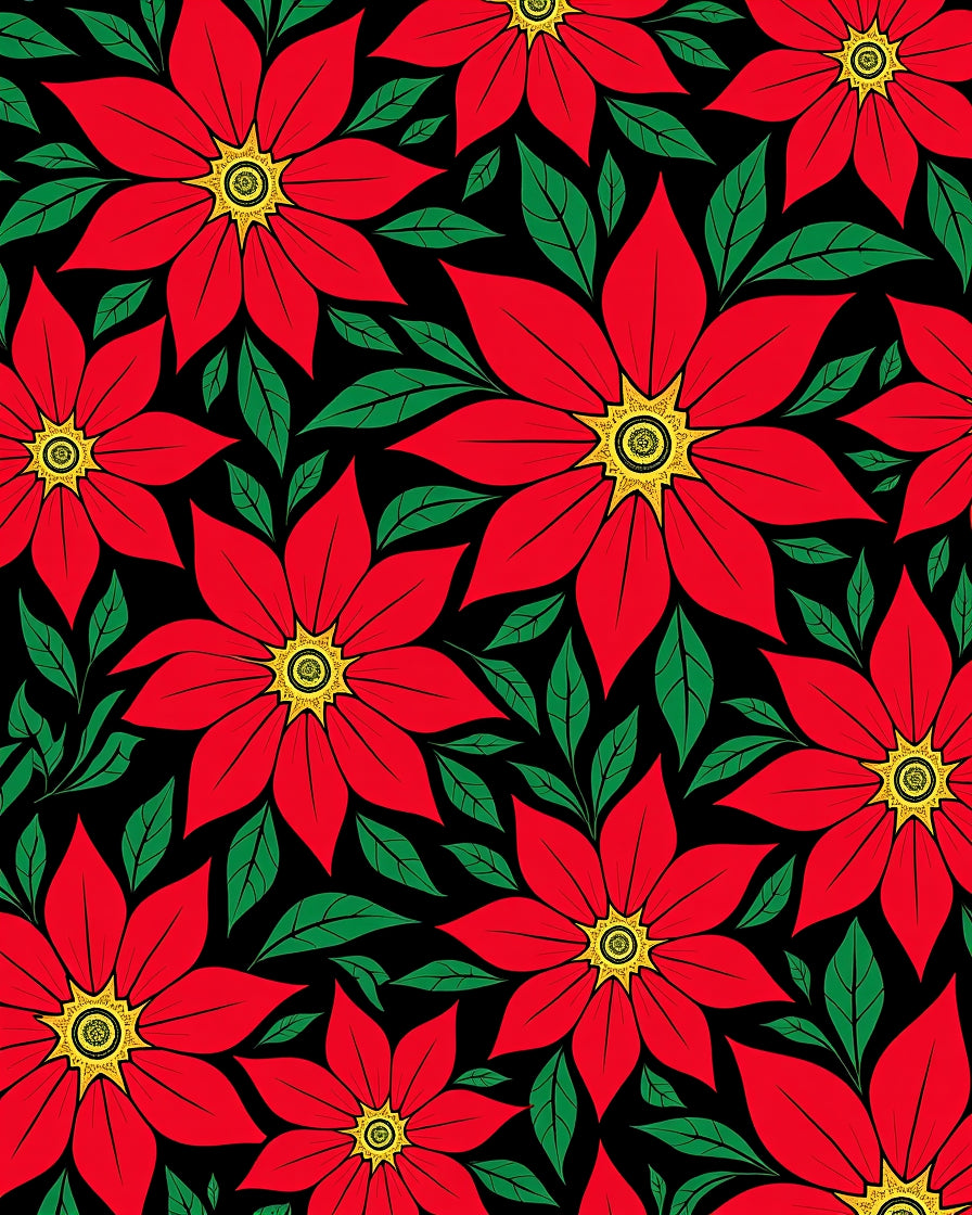 Vibrant Red Floral PatternedRug Rug
