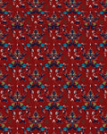 Red Indigo Floral Pattern Design Rug