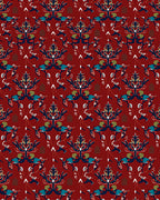 Red Indigo Floral Pattern Design Rug