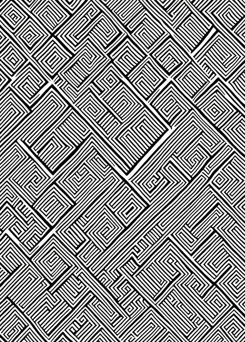 Abstract Geometric Maze Pattern Rug