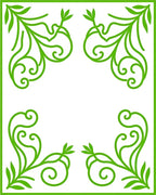 Nature Inspired Green Swirl Vine Design Rug