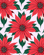 Bold Red Floral Pattern Rug