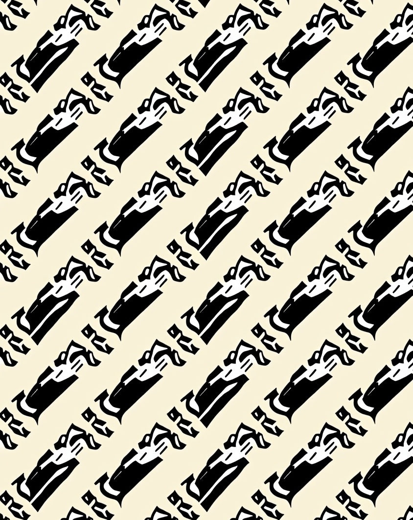 Abstract Black Geometric Stripes Pattern Rug