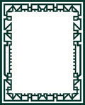 Art Deco Style Geometric Border Rug