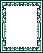 Art Deco Style Geometric Border Rug