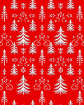 Festive Trees Winter Snowflake Pattern Rug