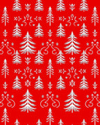 Festive Trees Winter Snowflake Pattern Rug