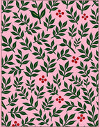 Pink Forest Botanical Fern Accents Rug