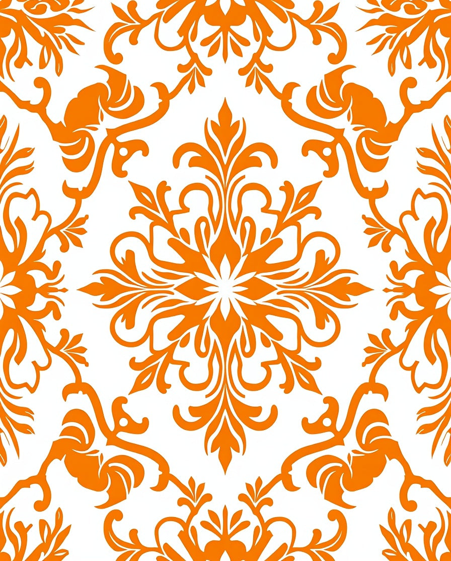 Elegant Floral Scrollwork Pattern Rug