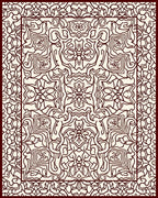 Intricate Lines Botanical Pattern Rug