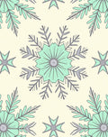 Mint And Silver Snowflake Pattern Rug