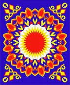 Vibrant Radial Sunburst Floral Accents Rug