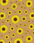 Yellow Sunflowers Pattern with Brown Accents Rug