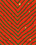 Red, Green, Yellow Chevron Floral Stars Rug