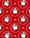 Festive Snowman Circle Pattern Rug
