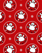 Festive Snowman Circle Pattern Rug