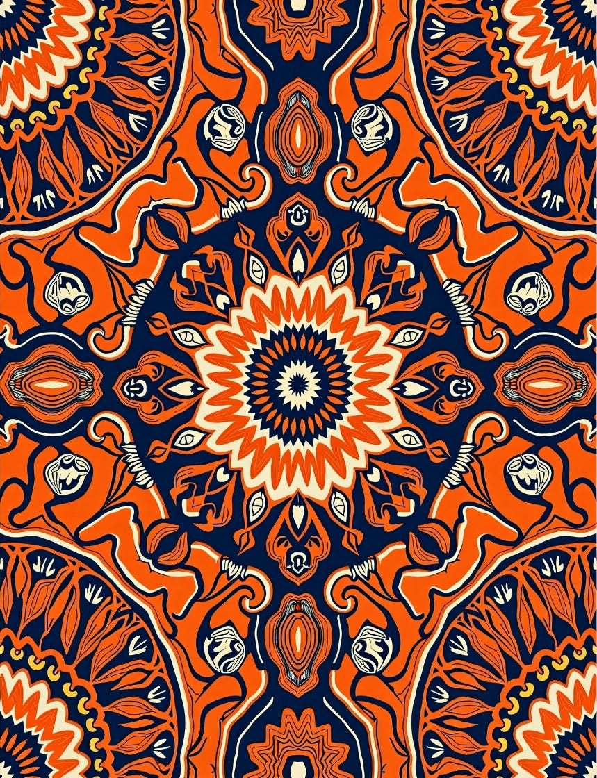 Vibrant Mandala Patterned Textile Design Rug