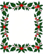 Green Holly Berry Festive Pattern Rug