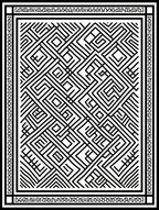 Bold Black Maze Pattern Rug
