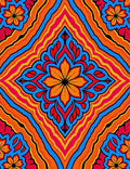Vibrant Floral Mandala Pattern Rug