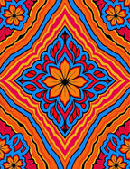 Vibrant Floral Mandala Pattern Rug