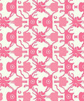 Whimsical Pink Monster Pattern Rug
