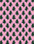 Pink Christmas Tree Star Repeats Rug