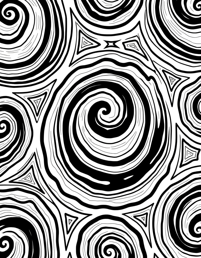 Abstract Swirl Triangle Pattern Rug