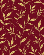 Elegant Gold Leaf Pattern Rug