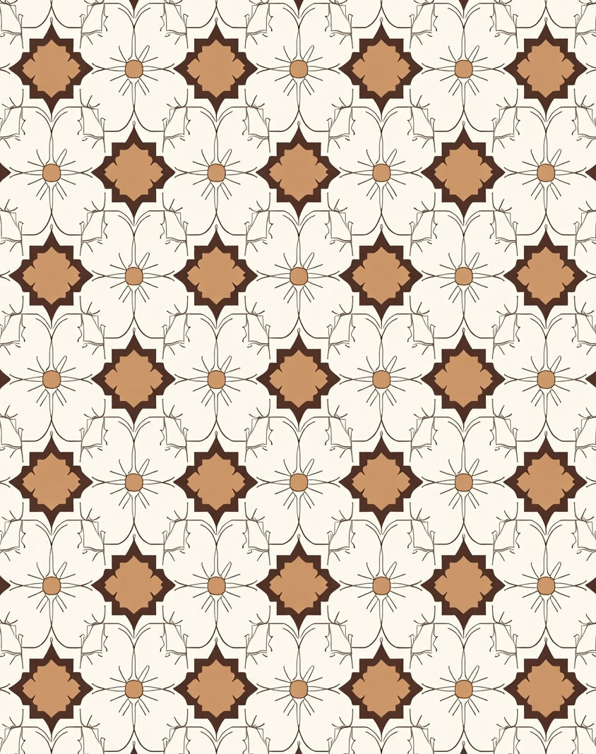 Classic Floral Pattern With Brown Accents Rug